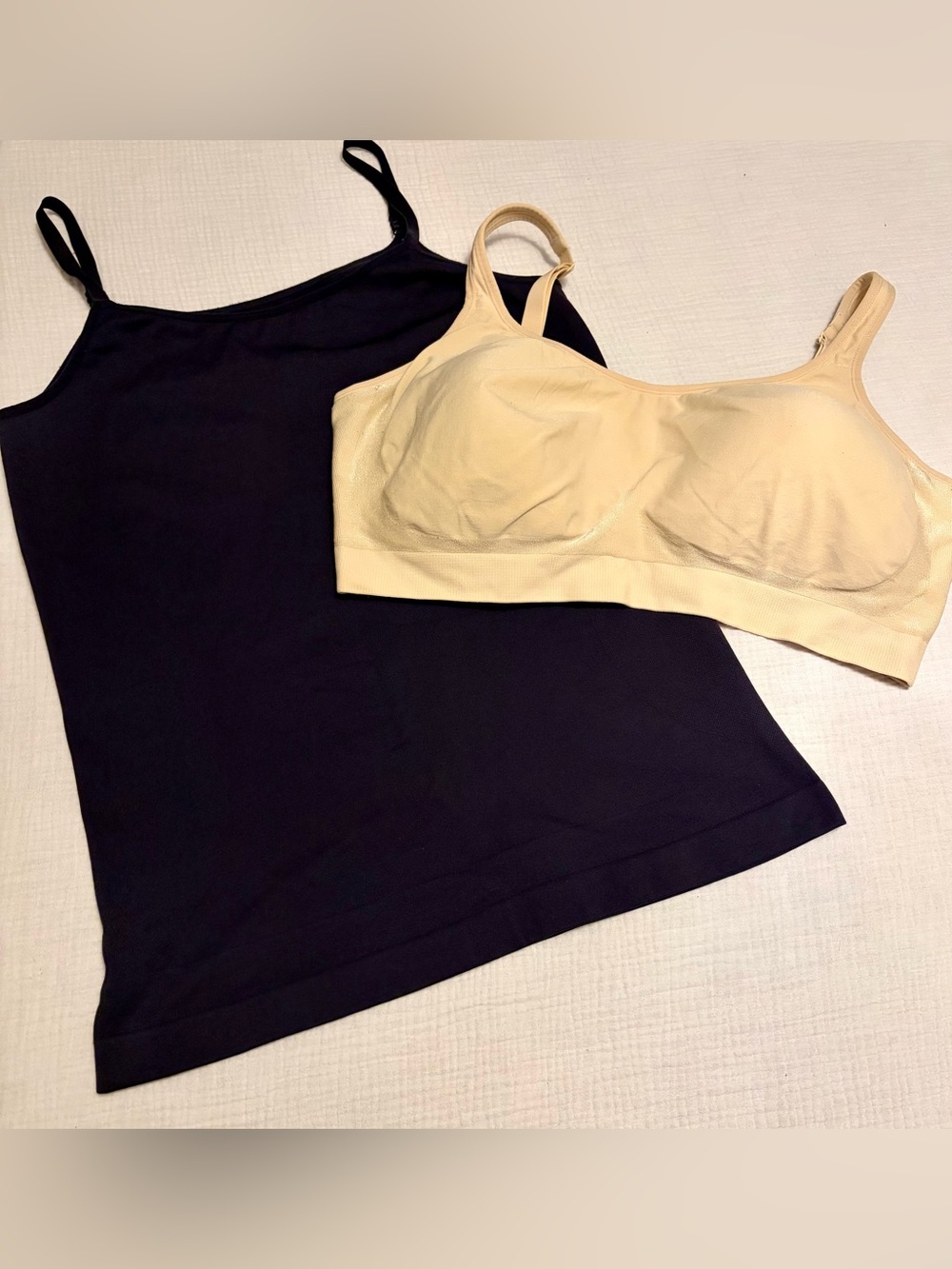 Shapermint Black Cami Tank Top & Nude Underoutfit Bra Sz 4XL